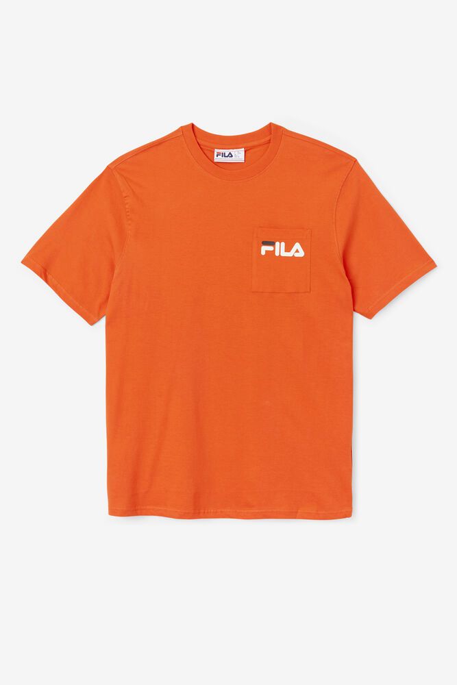 Fila T Skjorte Herre Oransje Curtis Pocket 142738-NDB